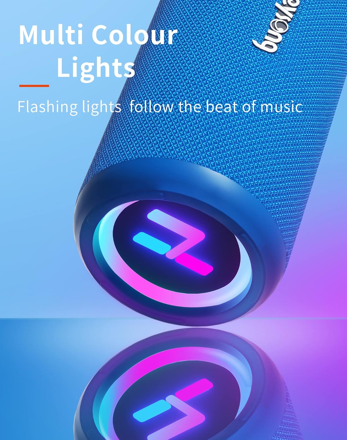 HEYSONG Bluetooth Speaker – Waterproof, 20W Sound, LED Lights, TF Card & USB Playback, Perfect for Outdoor Adventures
