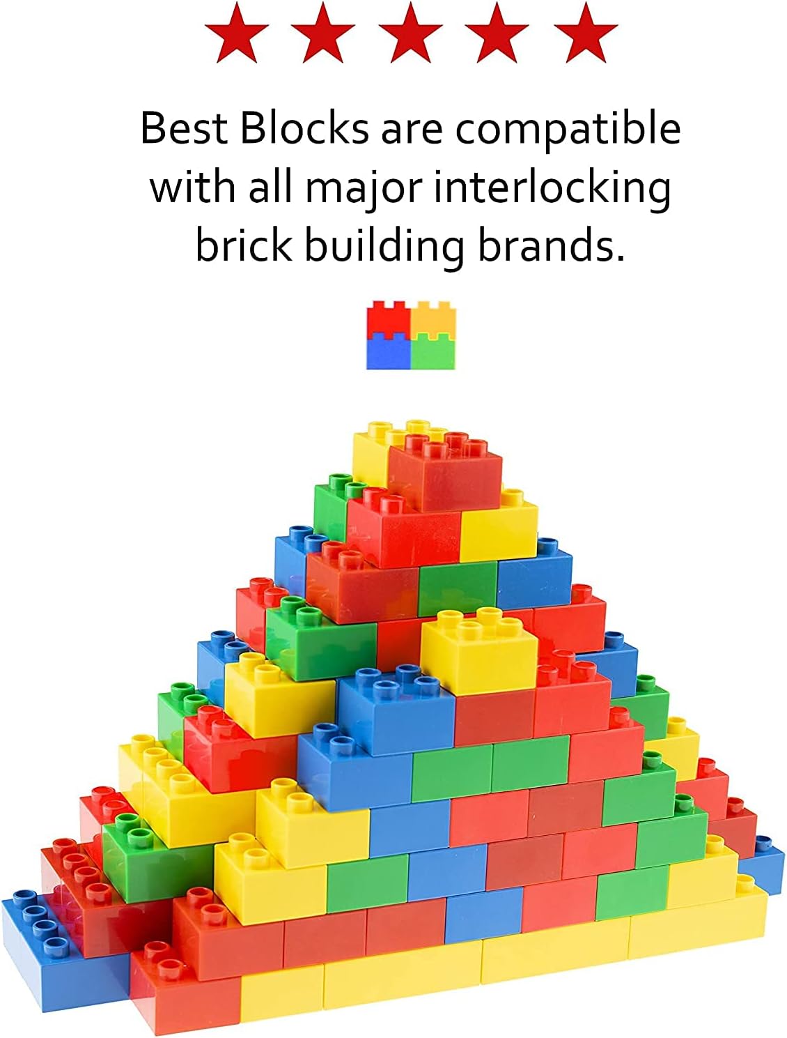 Large Building Block Set, 108 Pieces, Compatible with Major Brands, for Ages 3+