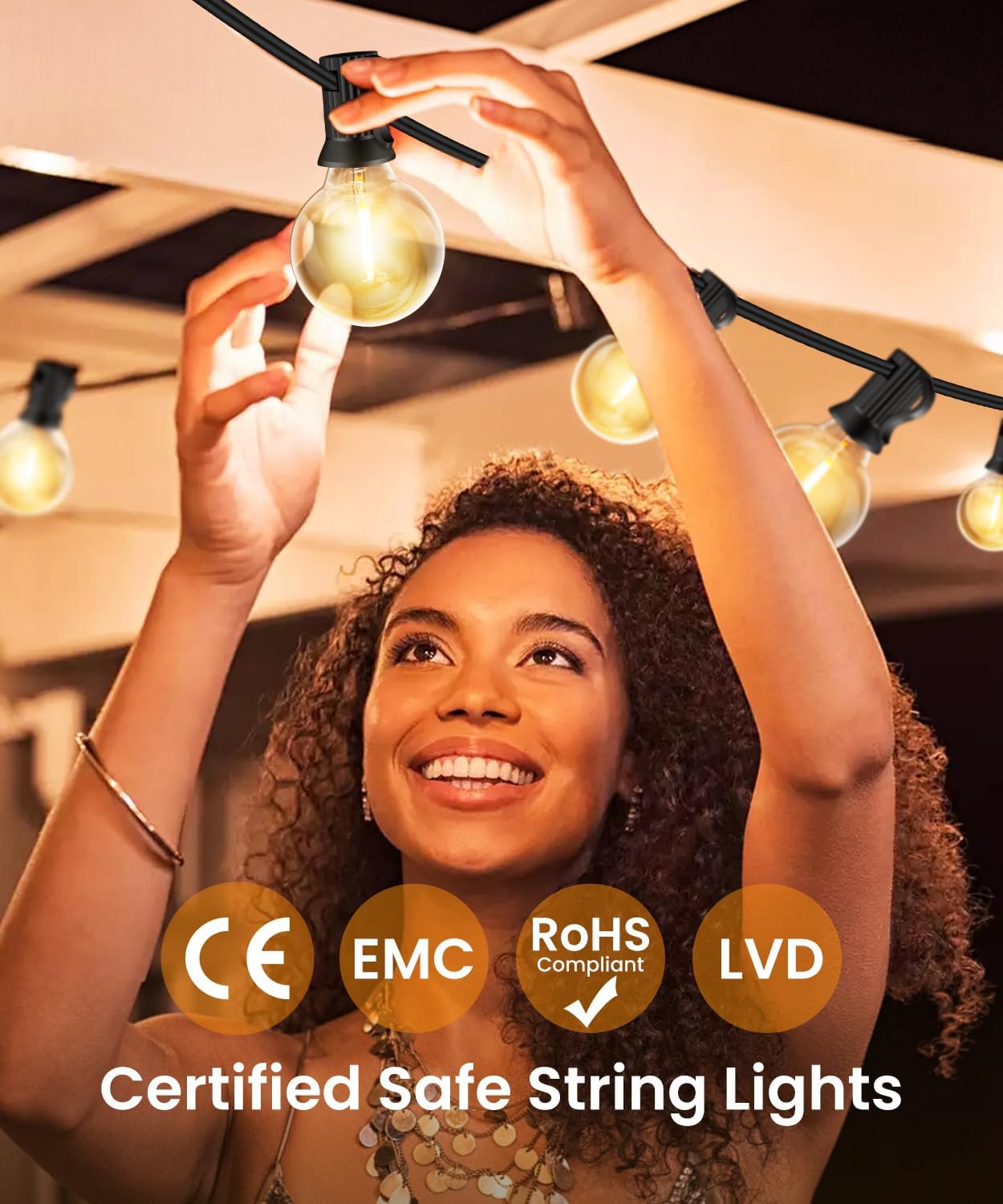 Seklin 20M Outdoor String Lights – 30+3 LED Shatterproof Waterproof Lights for Garden & Party