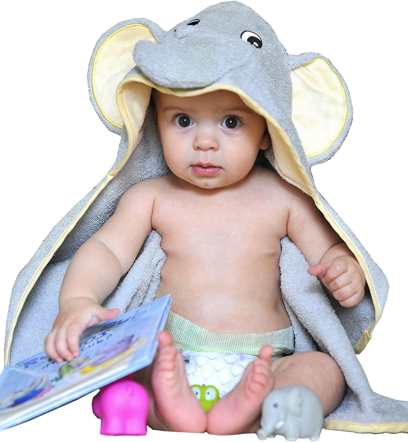 Tickle & Main Rub-a-Dub 5-Piece Bath Set with Elephant Towel & Safari Toys