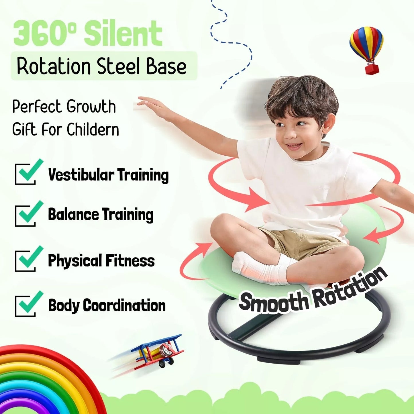 Sit and Spin Sensory Spinning Seat – Engaging Wobble Chair for Kids