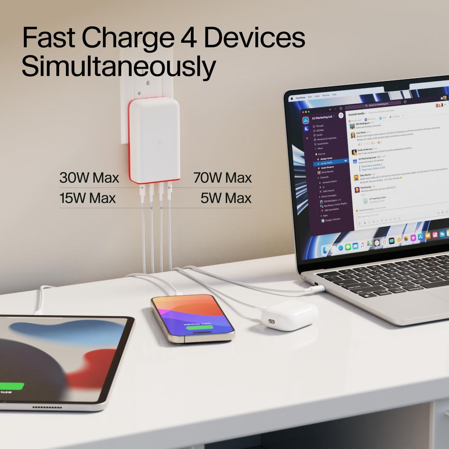 Twelve South PlugBug - 120W 4-Port USB-C Wall Charger