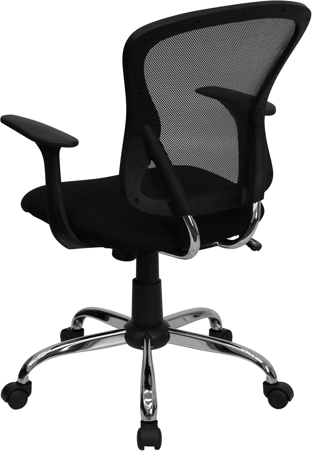 Flash Furniture Mid-Back Mesh Task Chair, Black, Chrome Base