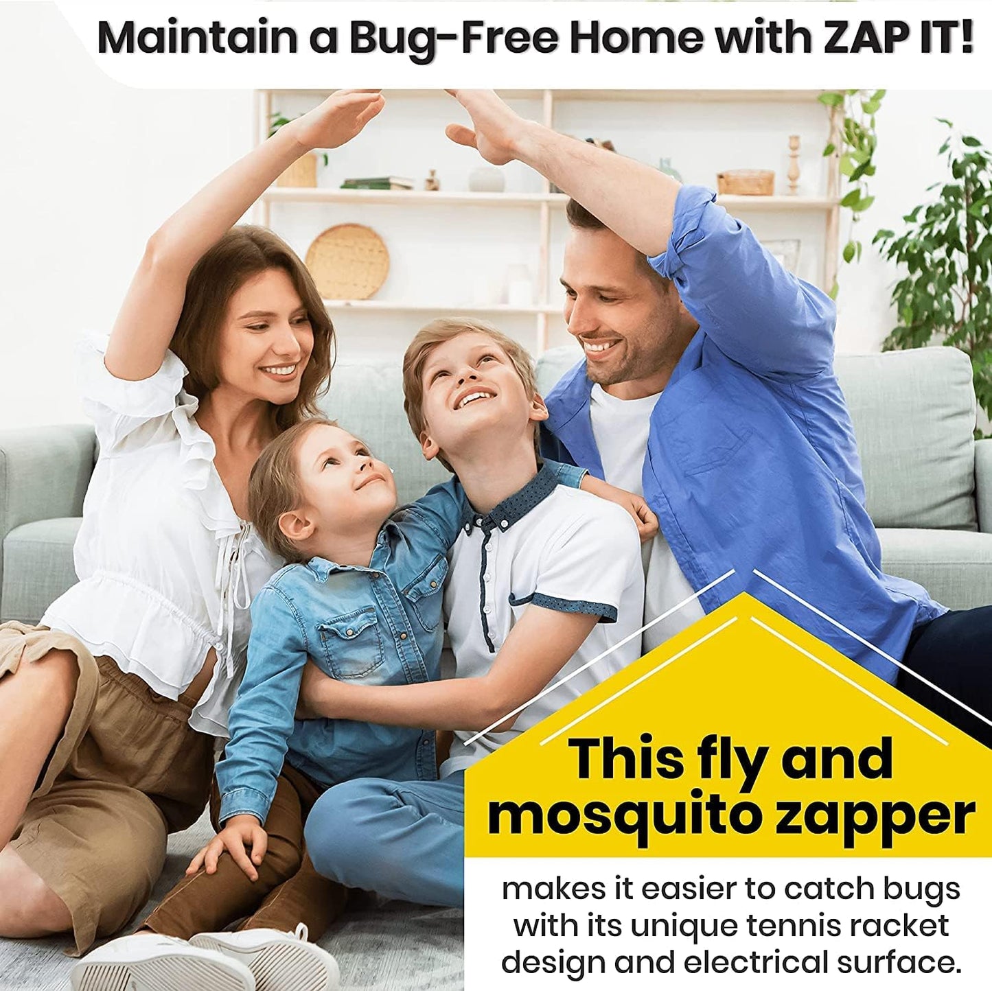 Zap It! Rechargeable Electric Fly Swatter - 4,000 Volt Mosquito & Bug Zapper (1-Pack)