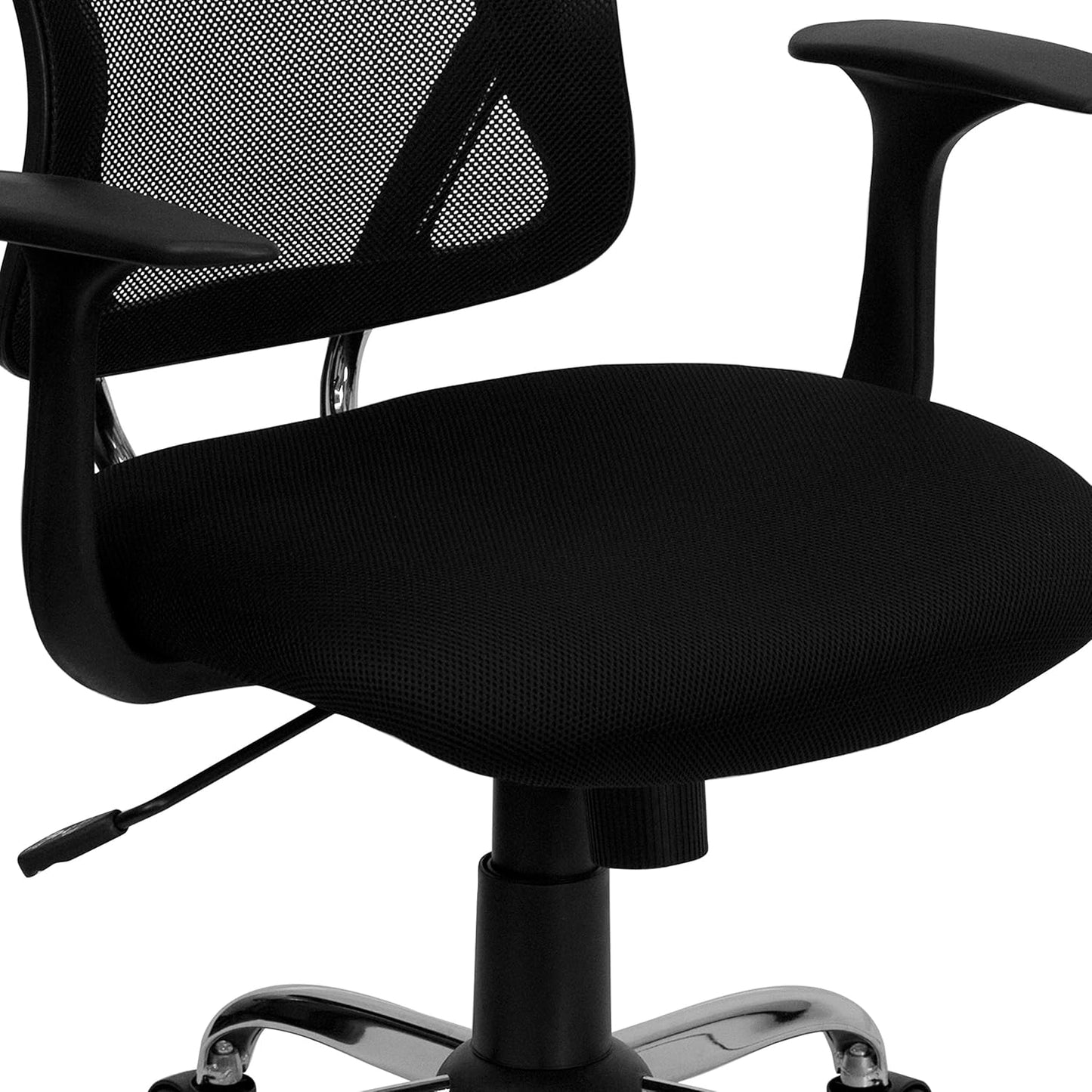 Flash Furniture Mid-Back Mesh Task Chair, Black, Chrome Base