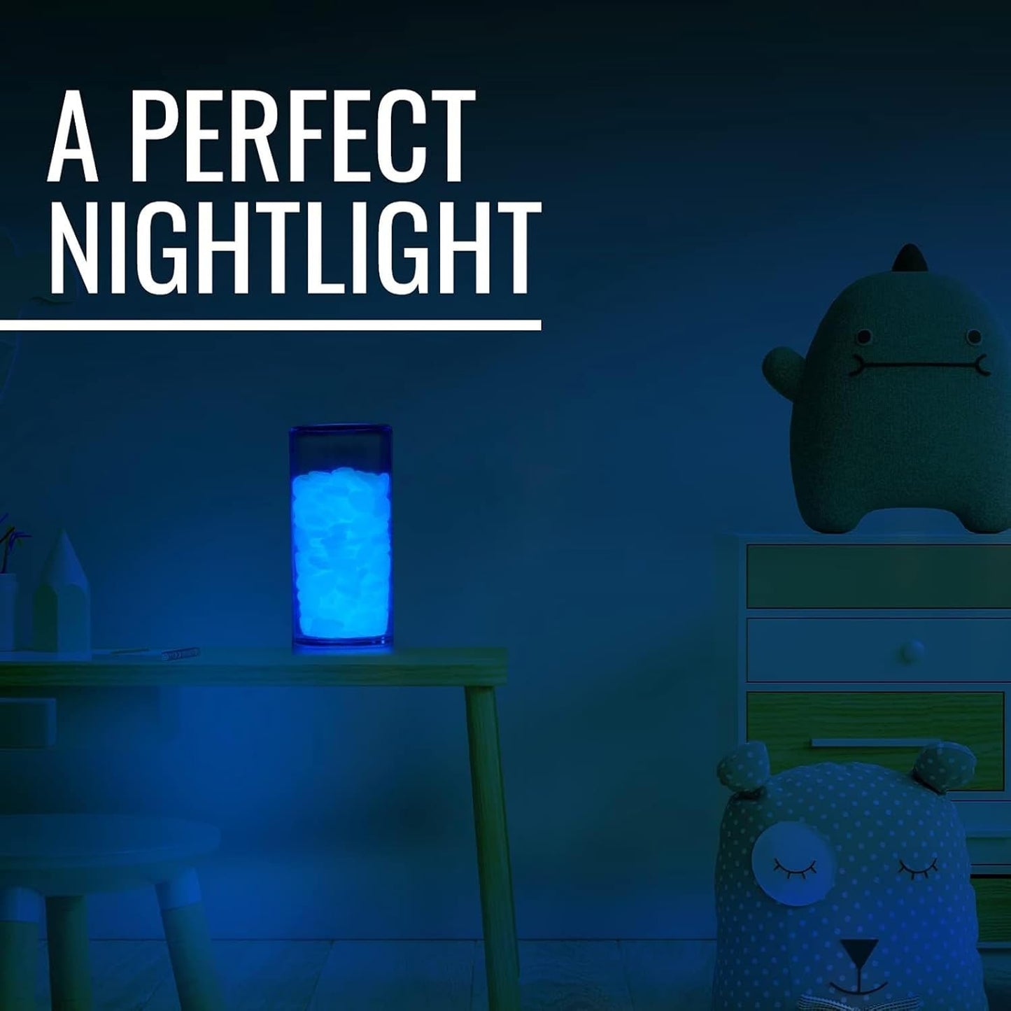 Graham Products Glow in the Dark Stones - 450 Pcs for Garden & Aquarium (White)