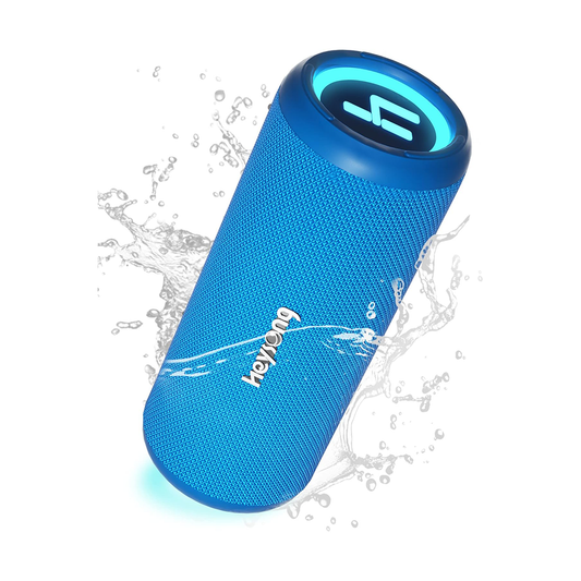 HEYSONG Bluetooth Speaker – Waterproof, 20W Sound, LED Lights, TF Card & USB Playback, Perfect for Outdoor Adventures