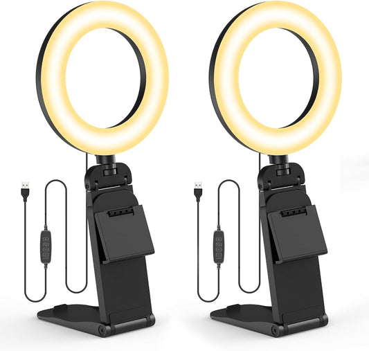 Evershop 5" Selfie Ring Light with Stand & Phone Holder, 2 Pack for Video Calls