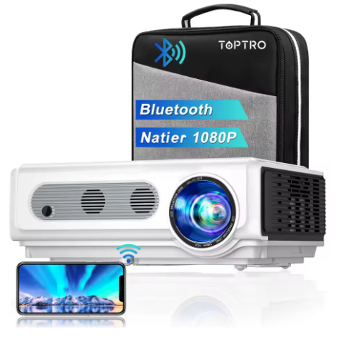 TOPTRO TR82 Projector 4K 7500L Native 1080P WiFi Projector Support 4K Home Theater Projector for iOS / Android/TV Stick