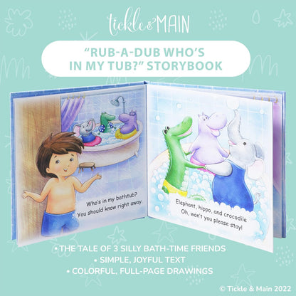 Tickle & Main Rub-a-Dub 5-Piece Bath Set with Elephant Towel & Safari Toys
