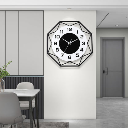 Modern Metal Large Wall Clock - Silent, Non-Ticking, Battery Operated