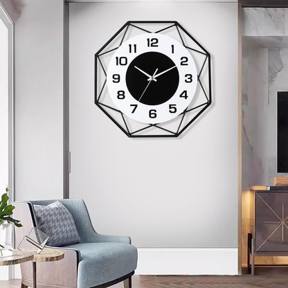 Modern Metal Large Wall Clock - Silent, Non-Ticking, Battery Operated