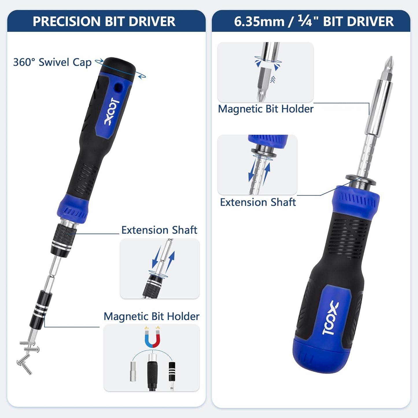 XOOL 200-Piece Precision Screwdriver Kit - Magnetic Screwdrivers for Electronic Repair, Compatible with PC, Laptop, iPhone, Tablet