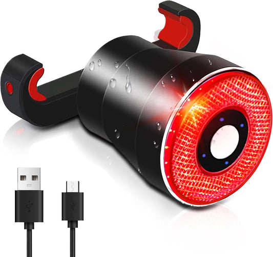 EBUYFIRE USB Rechargeable Smart Bike Tail Light with Brake Sensing, High-Intensity LED