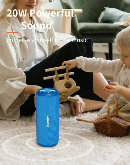 HEYSONG Bluetooth Speaker – Waterproof, 20W Sound, LED Lights, TF Card & USB Playback, Perfect for Outdoor Adventures