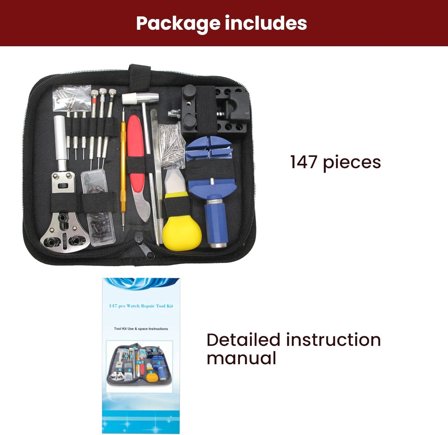 Professional Watch Repair Kit – 147-Piece Tool Set