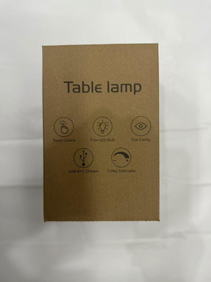 Table Touch Bedside Lamp – Rechargeable, 3-Way Dimmable with USB Charging Ports
