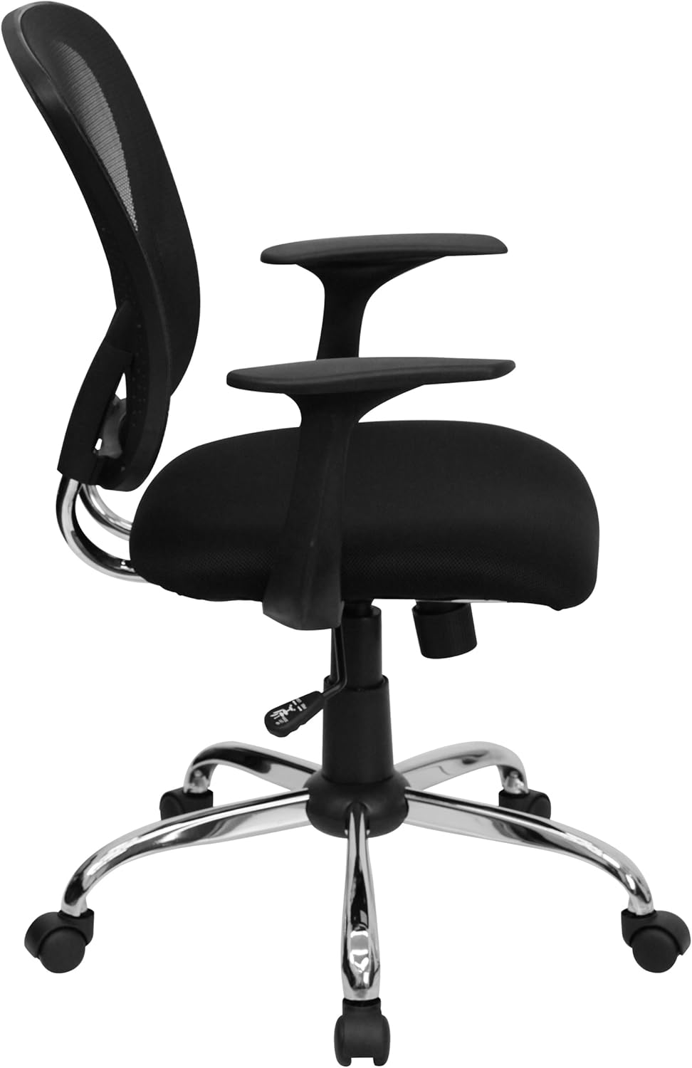 Flash Furniture Mid-Back Mesh Task Chair, Black, Chrome Base