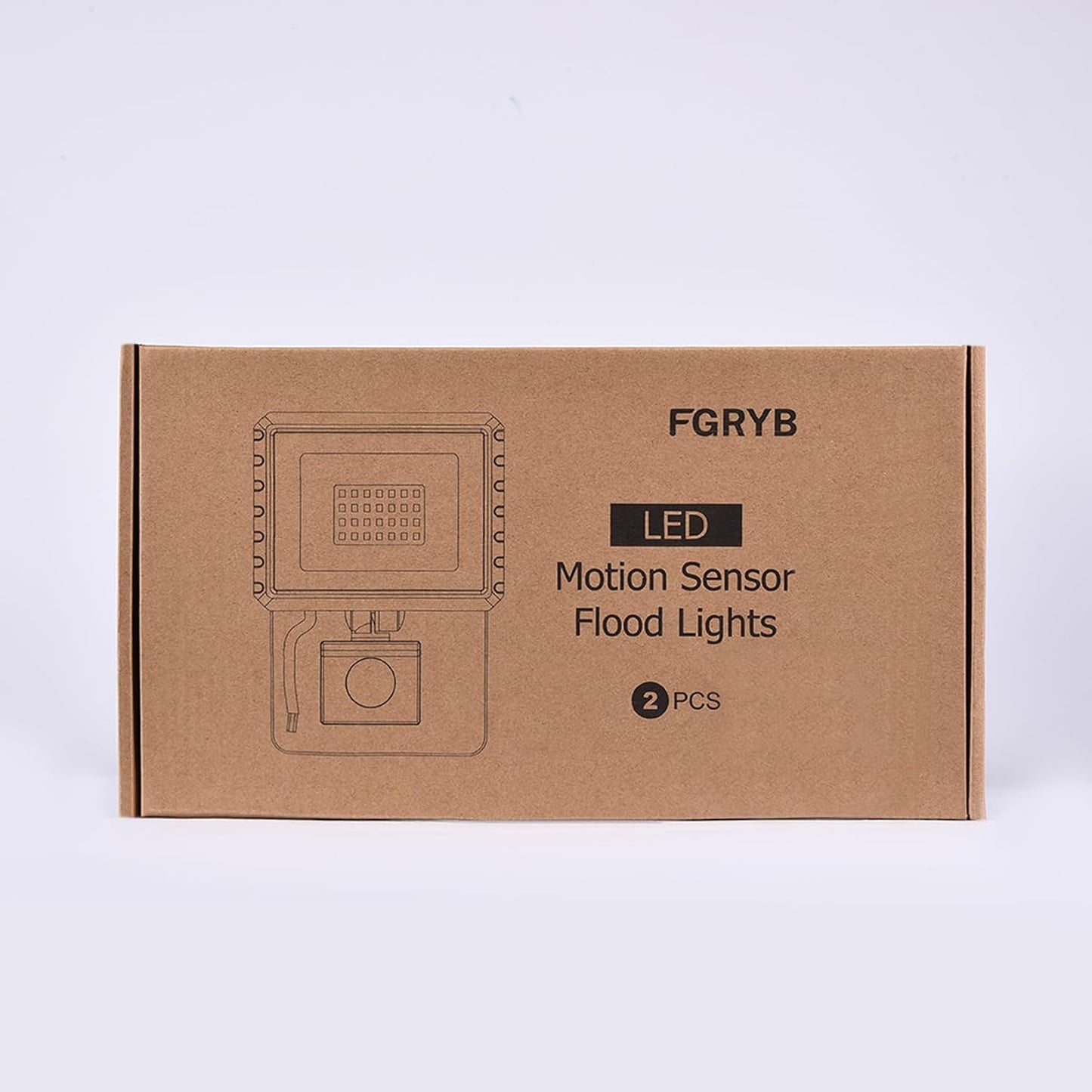 FGRYB 2Pcs 30W LED Motion Sensor Security Lights - IP65 Waterproof Outdoor Floodlight